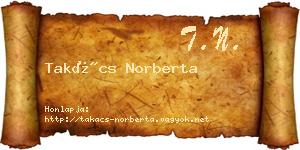Takács Norberta névjegykártya