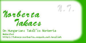 norberta takacs business card
